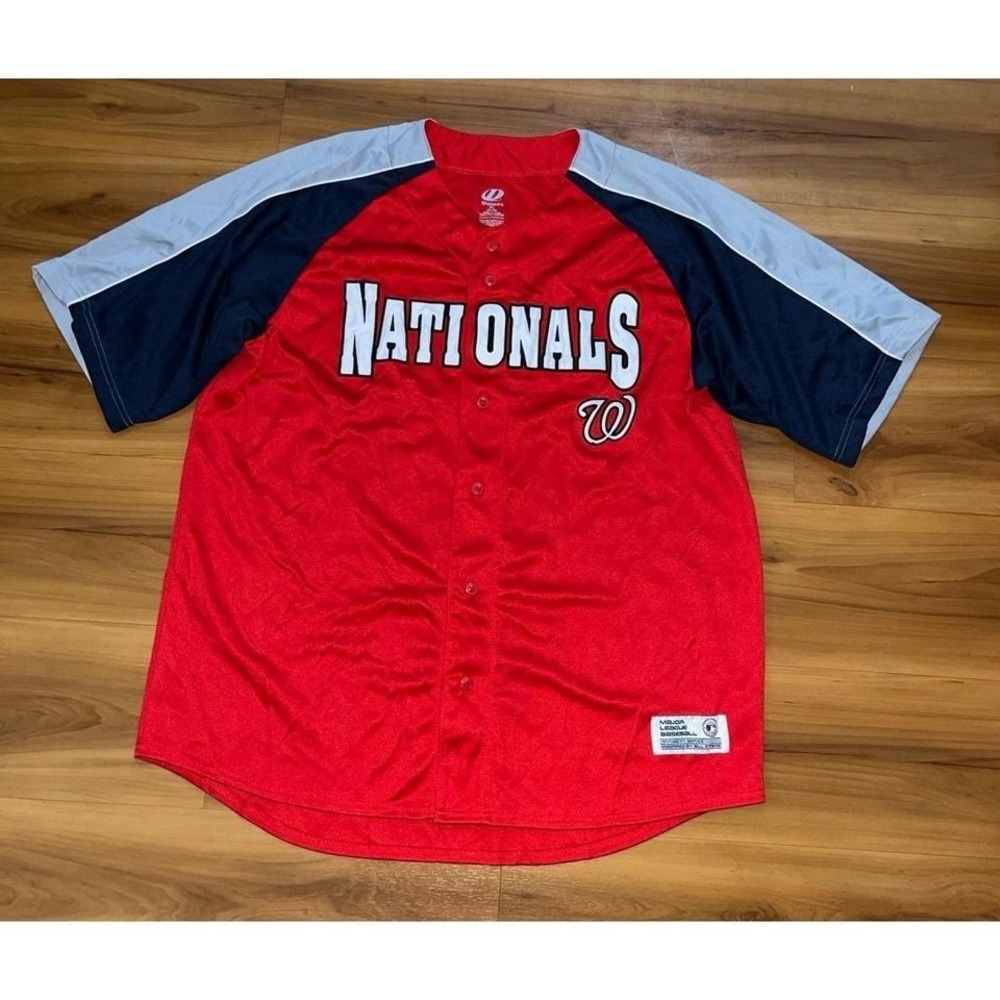 Mens Dynasty Washington Nationals MLB Baseball‎ Button Up Jersey